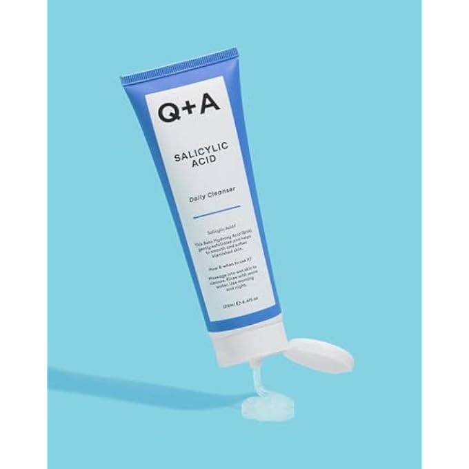 Q+A SALICYLIC ACID CLEANSER - EXFOLIATING FACIAL WASH FOR CLEAR SKIN BLEMISHES & PORES WITH BETAINE & ALLANTOIN, VEGAN, CRUELTY FREE, UK 125ML - Image 3